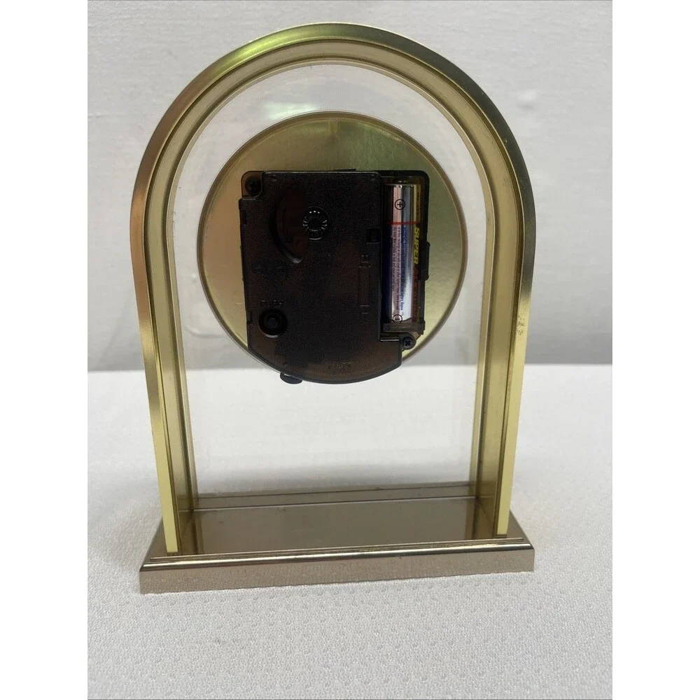 Vintage Equity Quartz Brass Alarm Clock Floating Dial Japan Working Condition